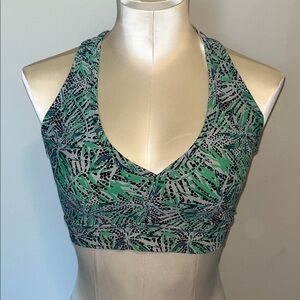 Leafy Green Pattern Sports Bra